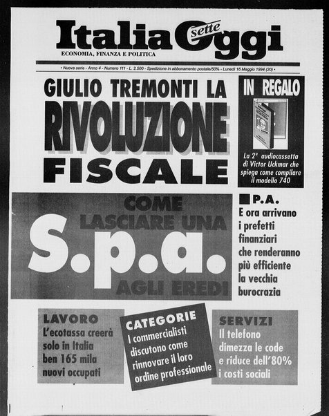 Italia oggi : quotidiano di economia finanza e politica